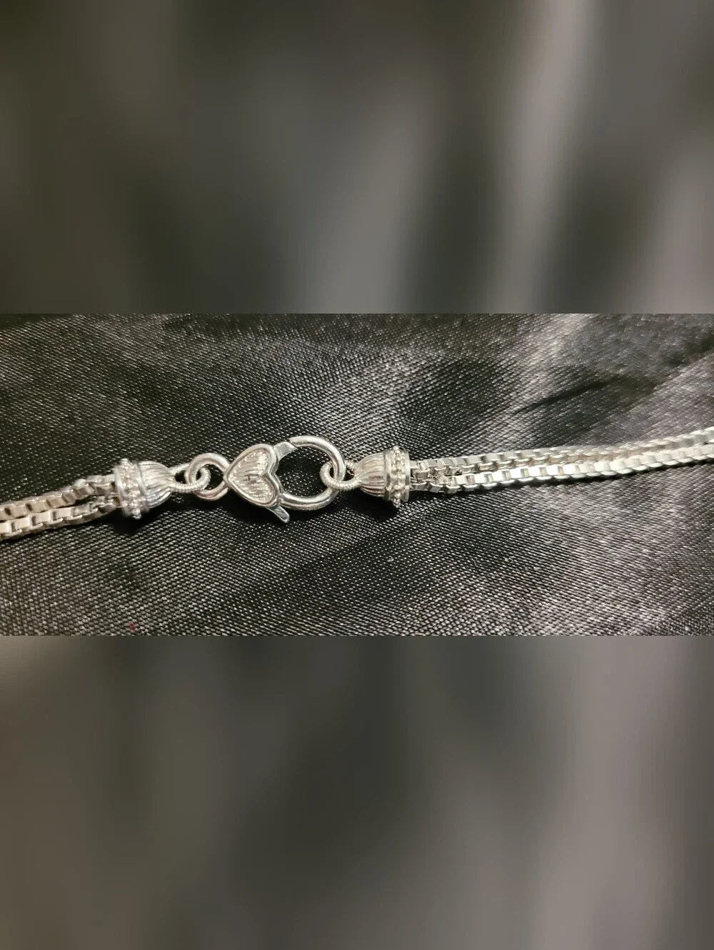 Judith Ripka, Rare Find,  Signature Textured Sterling Silver Heart-themed CZ 18